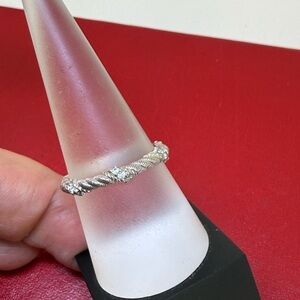 Judith Ripka Sterling Silver Cable Rope Band Ring Size 9